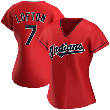 Men's Majestic Cleveland Indians #7 Kenny Lofton Replica Grey Road Cool  Base MLB Jersey